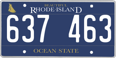 RI license plate 637463