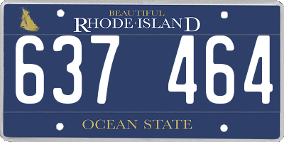 RI license plate 637464