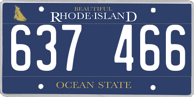 RI license plate 637466