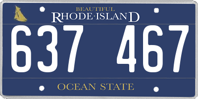 RI license plate 637467