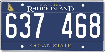 RI license plate 637468