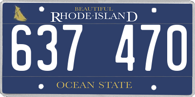 RI license plate 637470