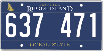 RI license plate 637471