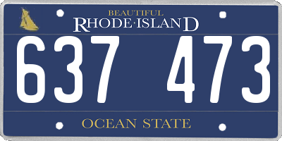 RI license plate 637473
