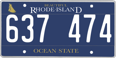 RI license plate 637474