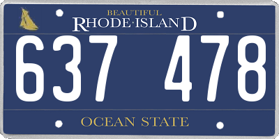 RI license plate 637478