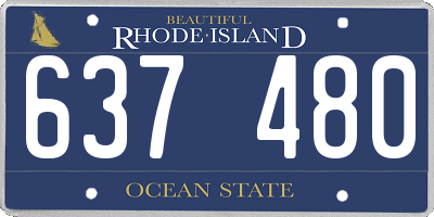 RI license plate 637480