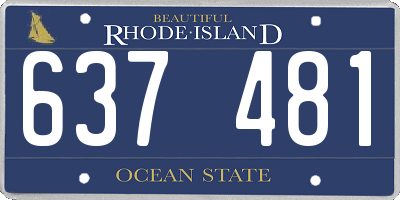 RI license plate 637481
