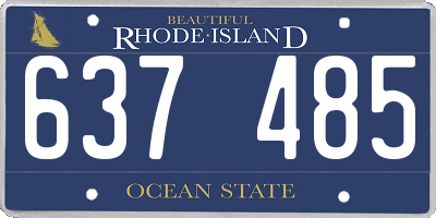 RI license plate 637485