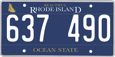 RI license plate 637490