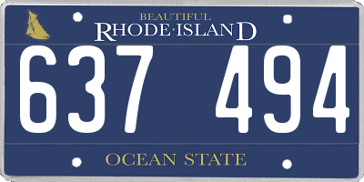 RI license plate 637494