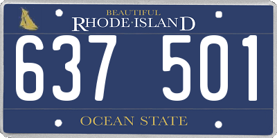 RI license plate 637501
