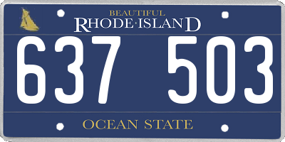 RI license plate 637503
