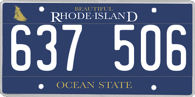 RI license plate 637506