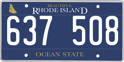 RI license plate 637508