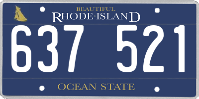RI license plate 637521