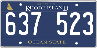RI license plate 637523