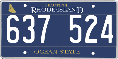 RI license plate 637524