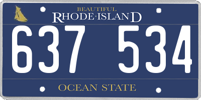 RI license plate 637534
