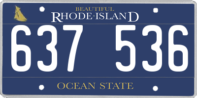 RI license plate 637536