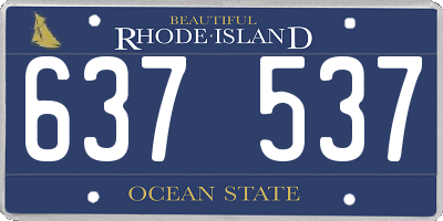 RI license plate 637537