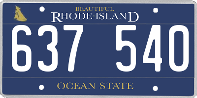 RI license plate 637540