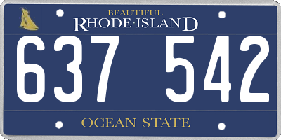 RI license plate 637542