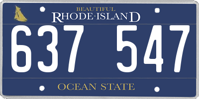 RI license plate 637547