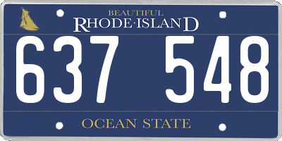 RI license plate 637548