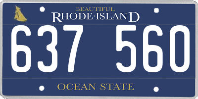 RI license plate 637560