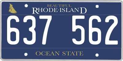 RI license plate 637562
