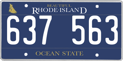 RI license plate 637563