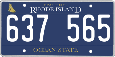 RI license plate 637565