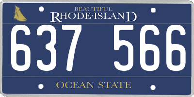 RI license plate 637566