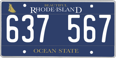RI license plate 637567