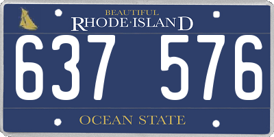 RI license plate 637576