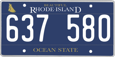RI license plate 637580