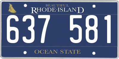 RI license plate 637581