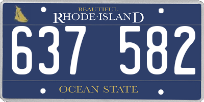 RI license plate 637582