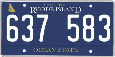 RI license plate 637583