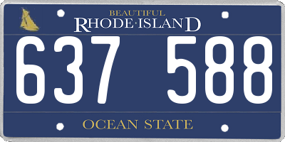RI license plate 637588