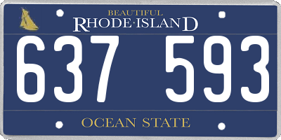 RI license plate 637593