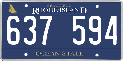 RI license plate 637594