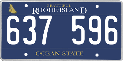 RI license plate 637596