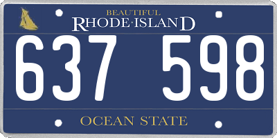 RI license plate 637598