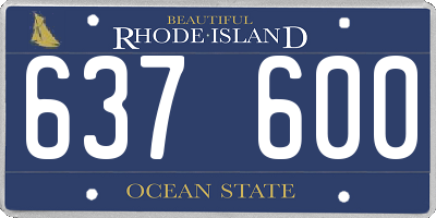 RI license plate 637600