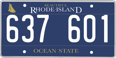 RI license plate 637601
