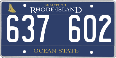 RI license plate 637602