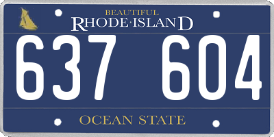 RI license plate 637604