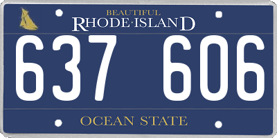 RI license plate 637606